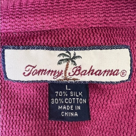 Tommy Bahama Mens Short Sleeve Red Polo Shirt Silk Blend Size Large - Picture 2 of 5